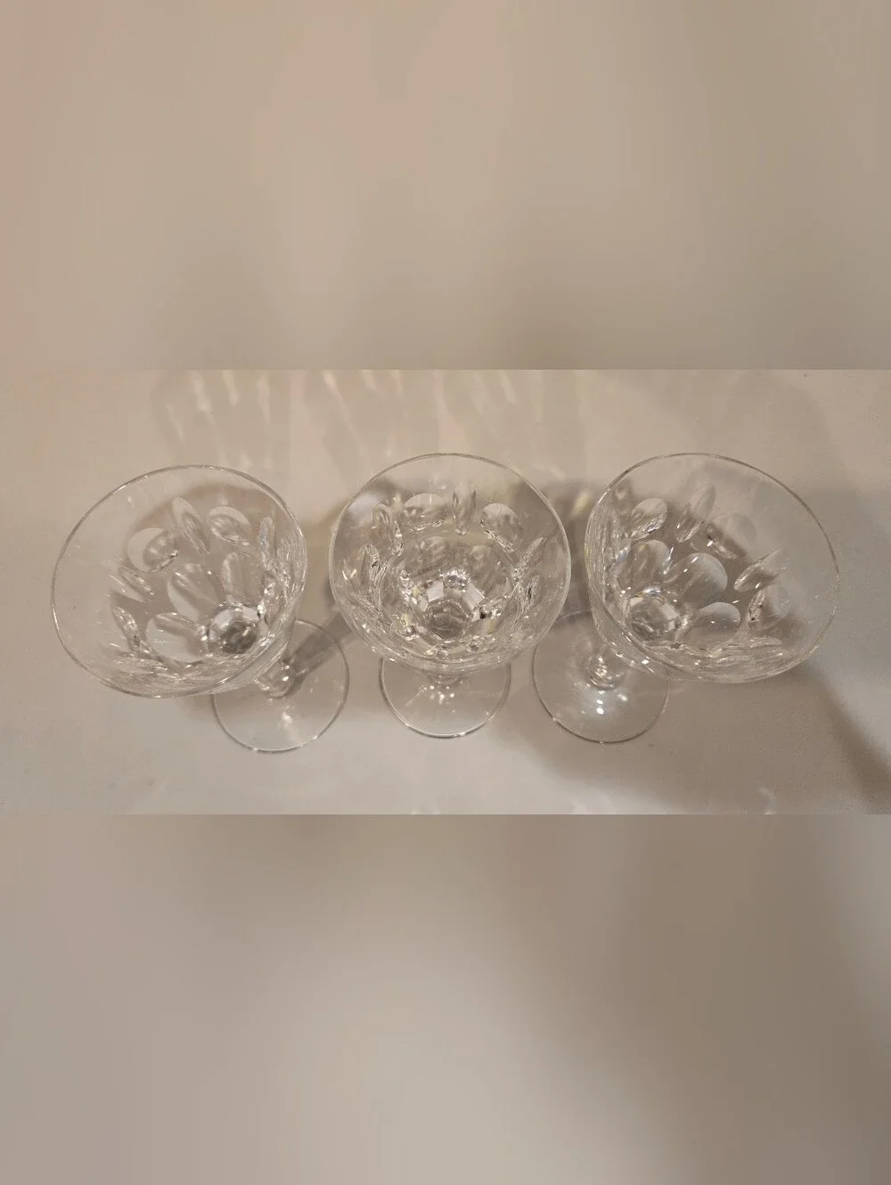 Vintage Crystal Clear Cordial Glasses - Set of 3